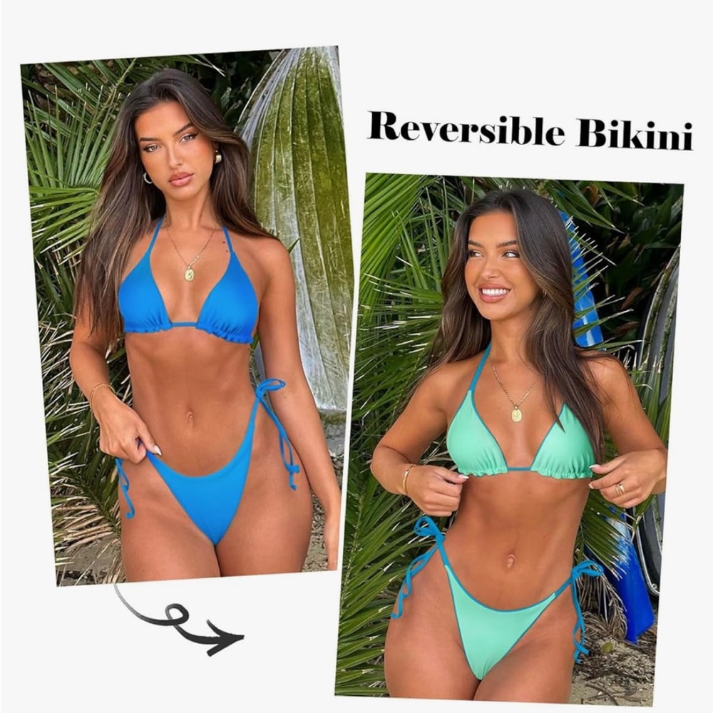 OMKAGI Reversible Blue Bikini